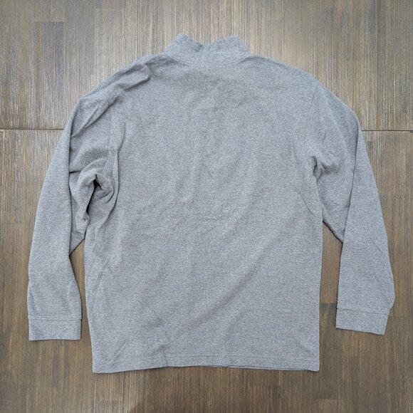 L.L. Bean | Men's Large Grey Long Sleeve T-Shirt with Mock Neck | 100% Cotton - Picture 2 of 5